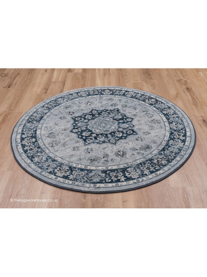 Bologna Blue Circle Rug - 2