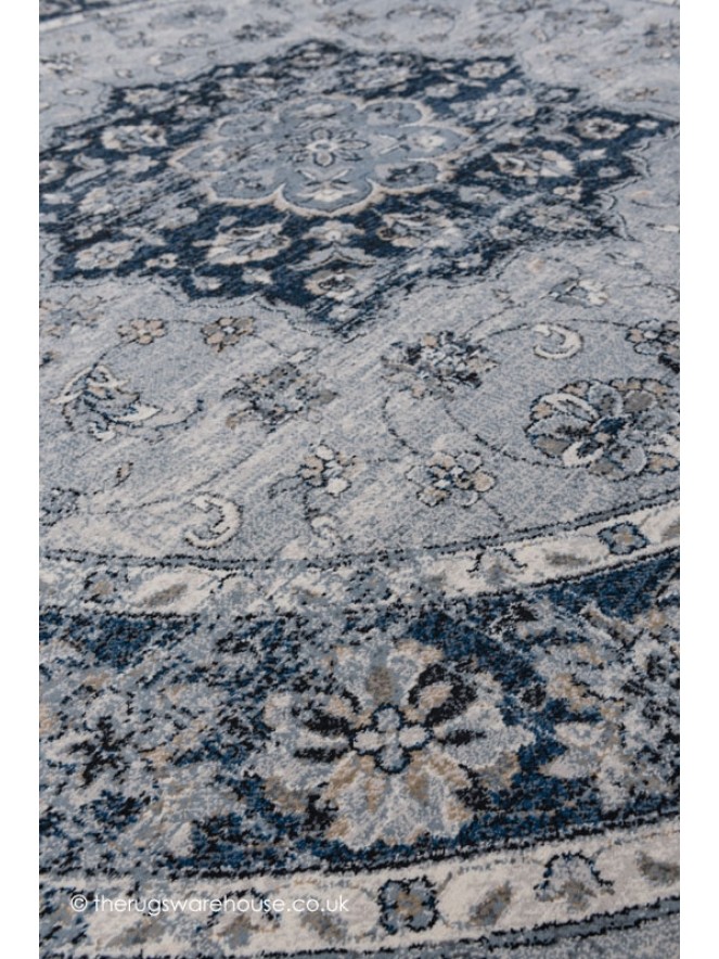 Bologna Blue Circle Rug - 5