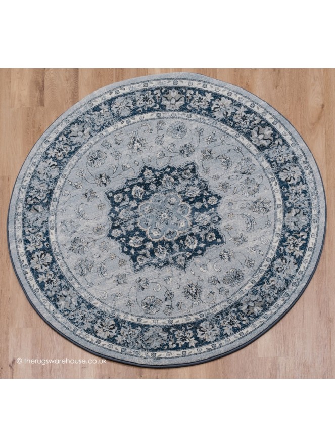 Bologna Blue Circle Rug - 7