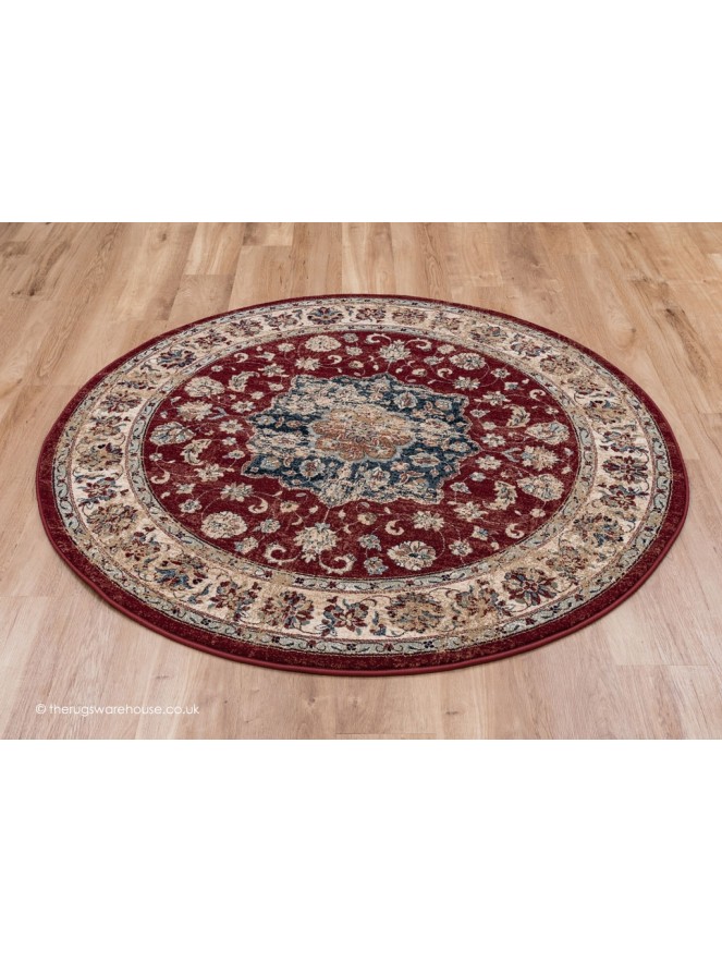 Timouri Red Circle Rug - 2