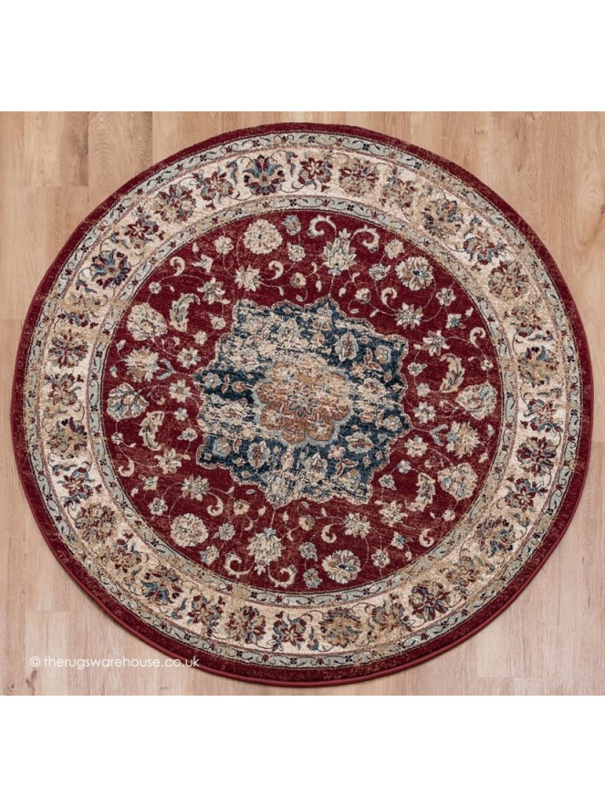 Timouri Red Circle Rug - 7