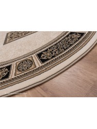 Piero Ivory Black Circle Rug - Thumbnail - 3