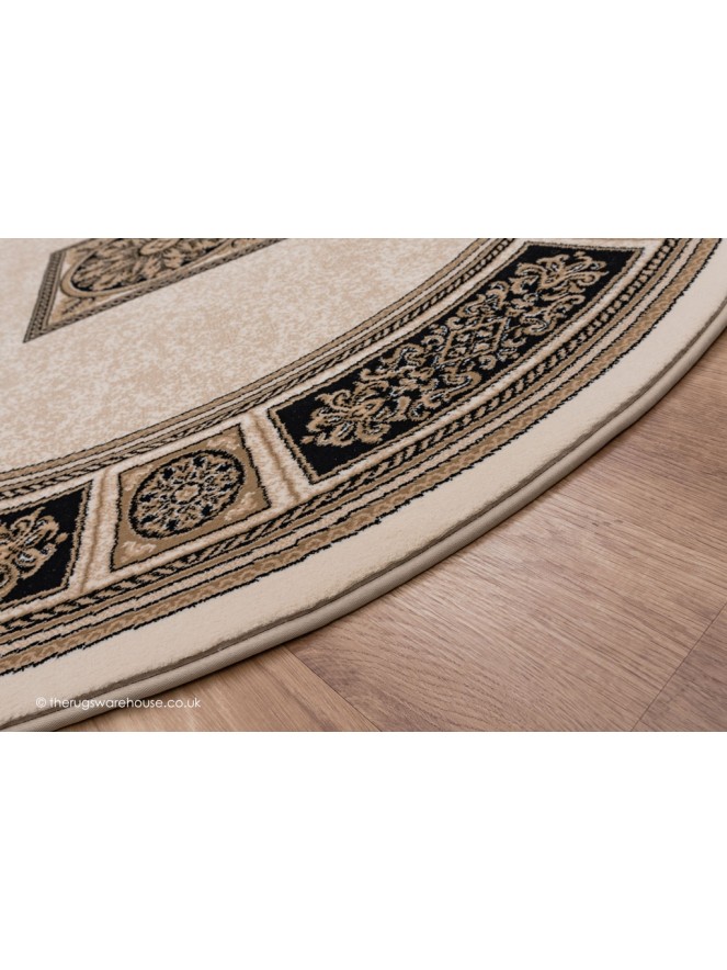 Piero Ivory Black Circle Rug - 3