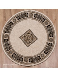 Piero Ivory Black Circle Rug - Thumbnail - 7