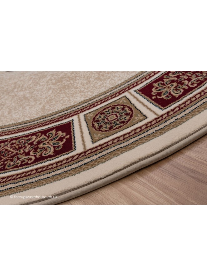 Piero Ivory Red Circle Rug - 3