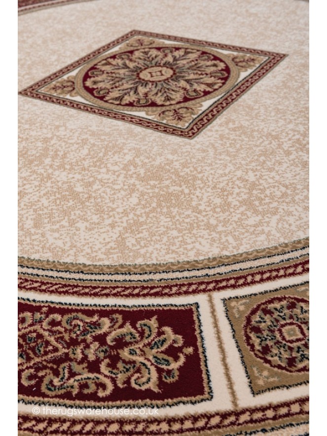 Piero Ivory Red Circle Rug - 5