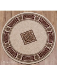 Piero Ivory Red Circle Rug - Thumbnail - 7