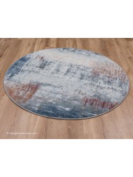 Trident Blue Circle Rug - Thumbnail - 2