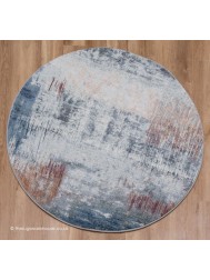 Trident Blue Circle Rug - Thumbnail - 7