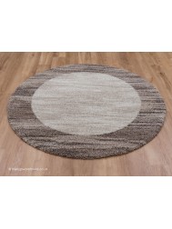 Mehari Border Brown Mix Circle Rug - Thumbnail - 2