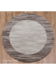 Mehari Border Brown Mix Circle Rug - Thumbnail - 7