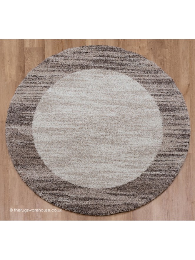 Mehari Border Brown Mix Circle Rug - 7