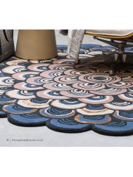 Masquerade Blue Circle Rug - Thumbnail - 3