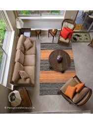 Tiko Stripes Orange Rug - Thumbnail - 2