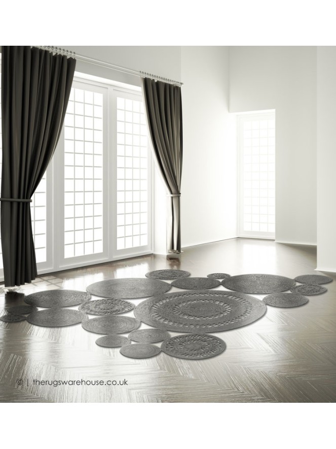 Alyssa Patchwork Silver Rug - 2