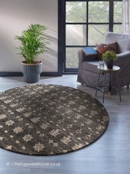 Lawar Grey Circle Rug - Thumbnail - 2