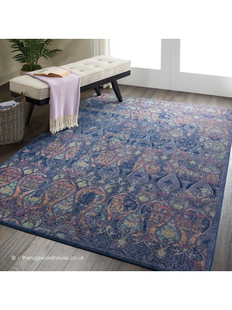 Ankara Navy Blue Neo-Classic Traditional Budget Rug by Nourison | The ...