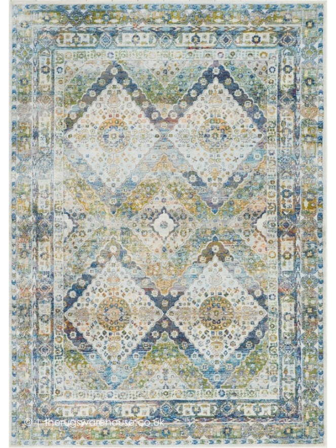 Ankara Blue Green Rug - 9