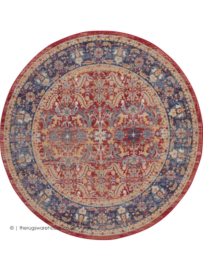 Ankara Red Circle Rug - 4