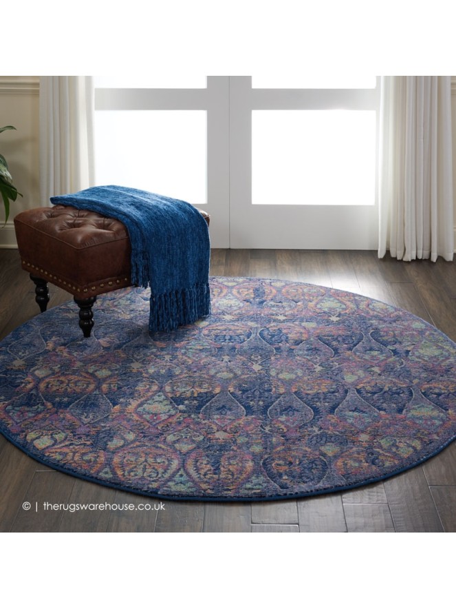 Ankara Navy Multi Circle Rug - 2