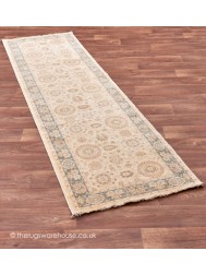 Chobi Ivory Blue Runner - Thumbnail - 2