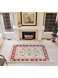 Chobi Ivory Red Rug - Thumbnail - 2