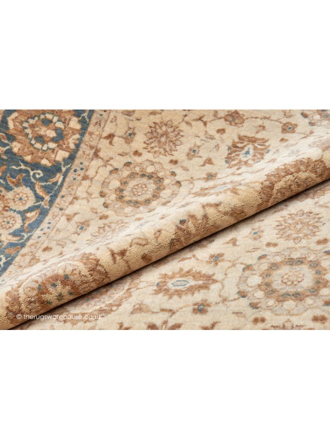 Chobi Ivory Blue Rug - 4