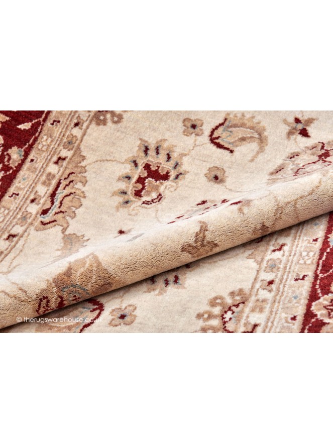 Chobi Ivory Red Rug - 4