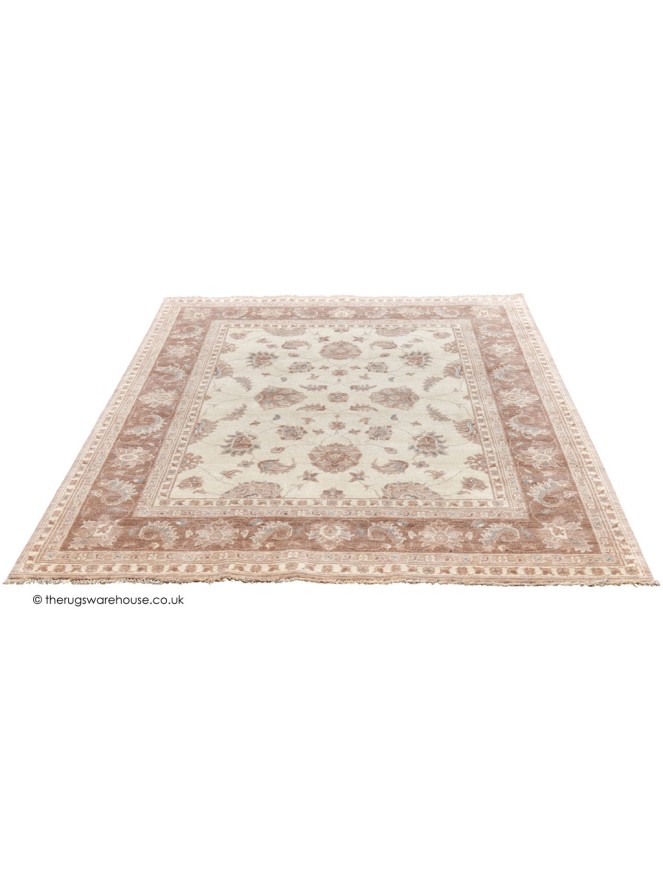 Chobi Ivory Brown Rug - 7