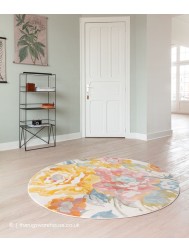 Flower Splash Circle Rug - Thumbnail - 2