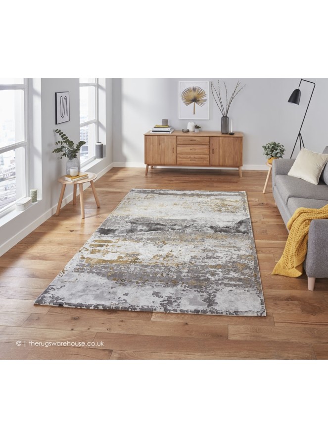 Plume Grey Ochre Rug - 2