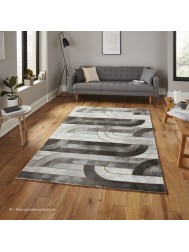 Retro Grey Gold Rug - Thumbnail - 2