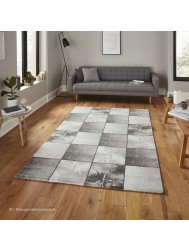 Chequer Ivory Silver Rug - Thumbnail - 2