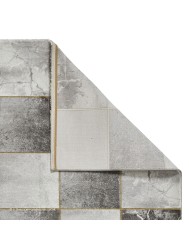 Chequer Grey Gold Rug - Thumbnail - 4