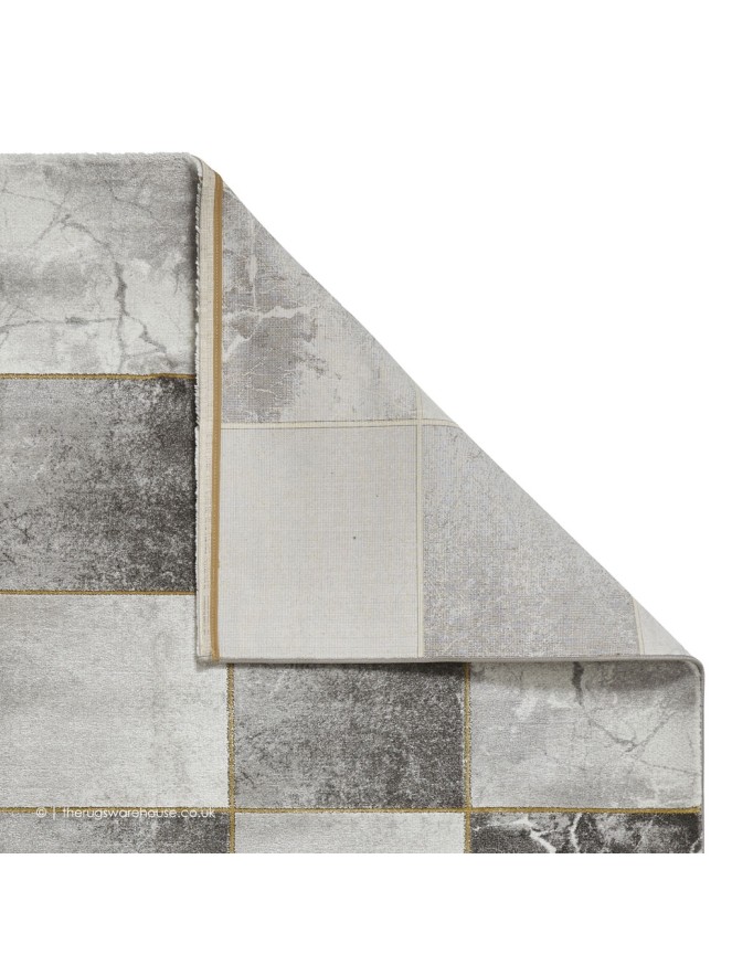 Chequer Grey Gold Rug - 4
