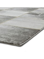 Chequer Grey Gold Rug - Thumbnail - 5