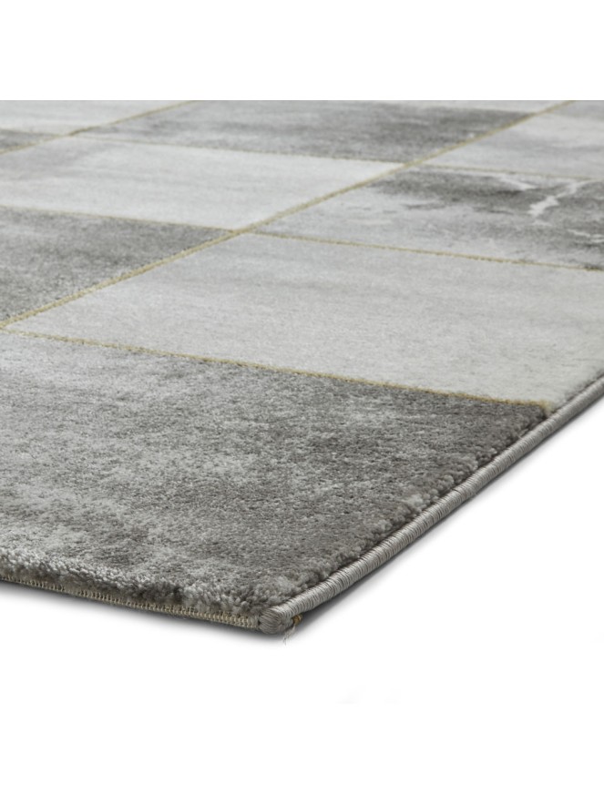 Chequer Grey Gold Rug - 5
