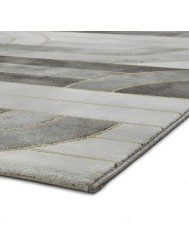 Retro Grey Gold Rug - Thumbnail - 6