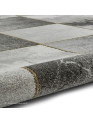 Chequer Grey Gold Rug - Thumbnail - 6