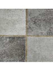 Chequer Grey Gold Rug - Thumbnail - 7