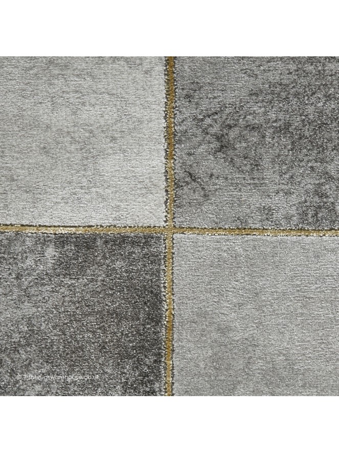 Chequer Grey Gold Rug - 7