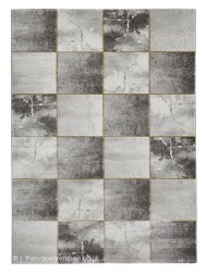 Chequer Grey Gold Rug - Thumbnail - 8