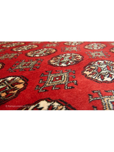Bokhara Red bordered Hand-Knotted Wool Traditional Luxury Rug | The ...