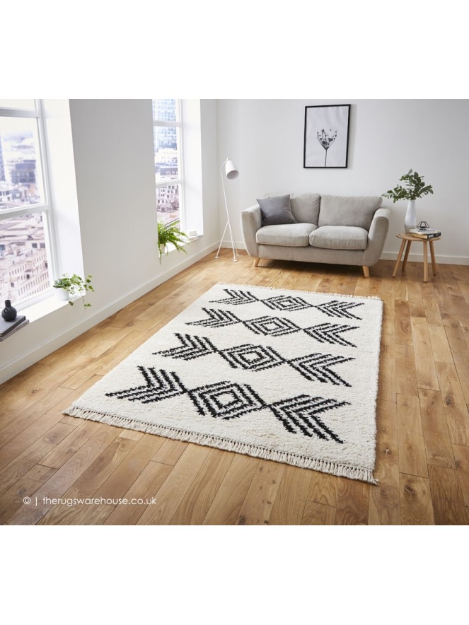 Sahrawi Ivory Black Rug - 2