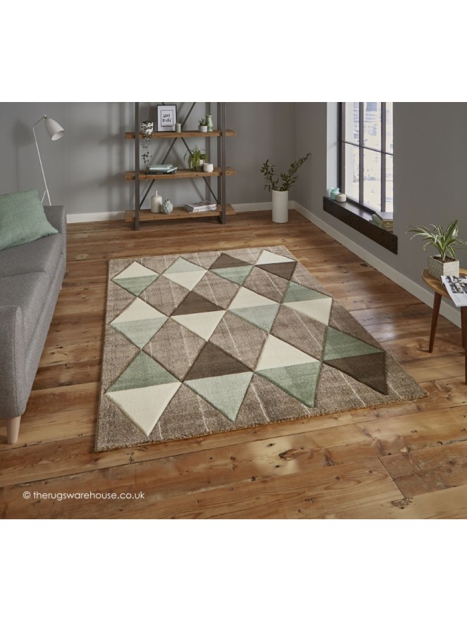 Proska Beige Green Rug - 2