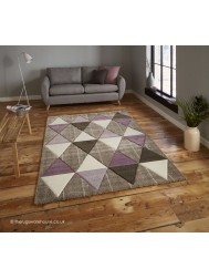 Proska Beige Purple Rug - Thumbnail - 2