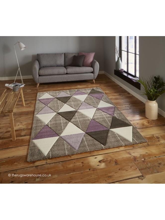 Proska Beige Purple Rug - 2