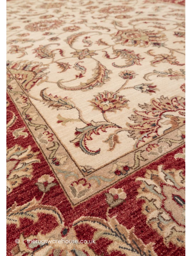 Royal Ziegler Cream Red Rug - 6