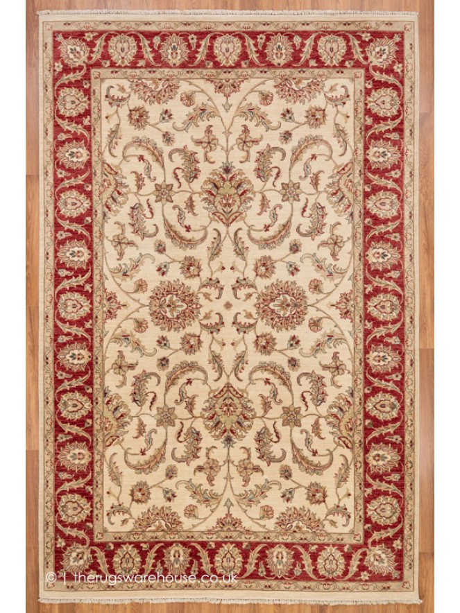 Royal Ziegler Cream Red Rug - 8