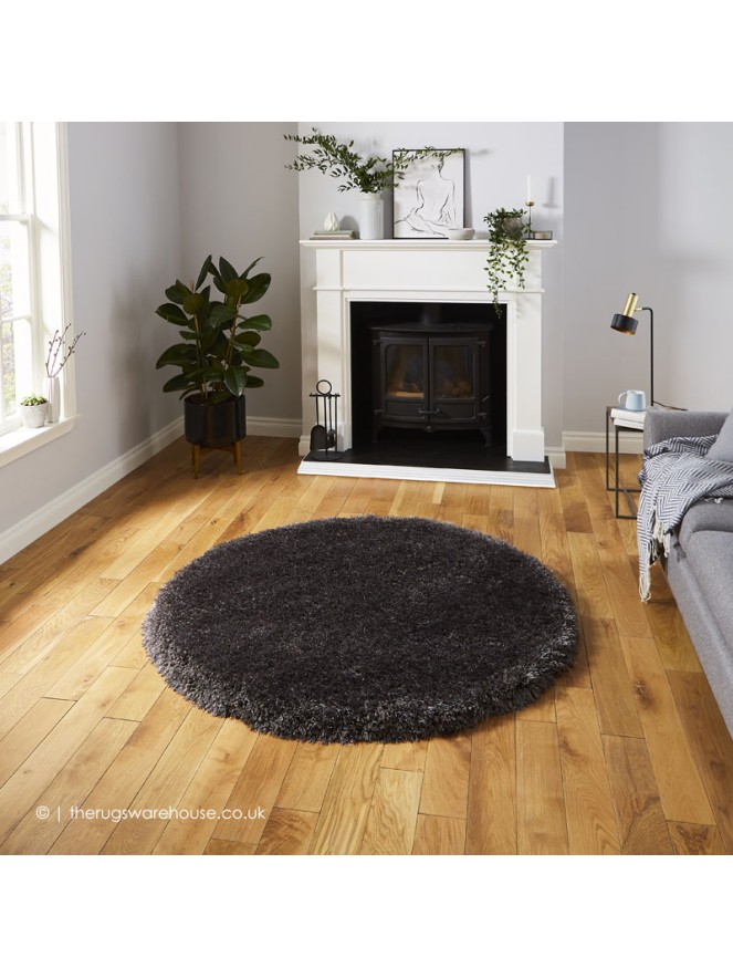 Montana Dark Grey Circle Rug - 2